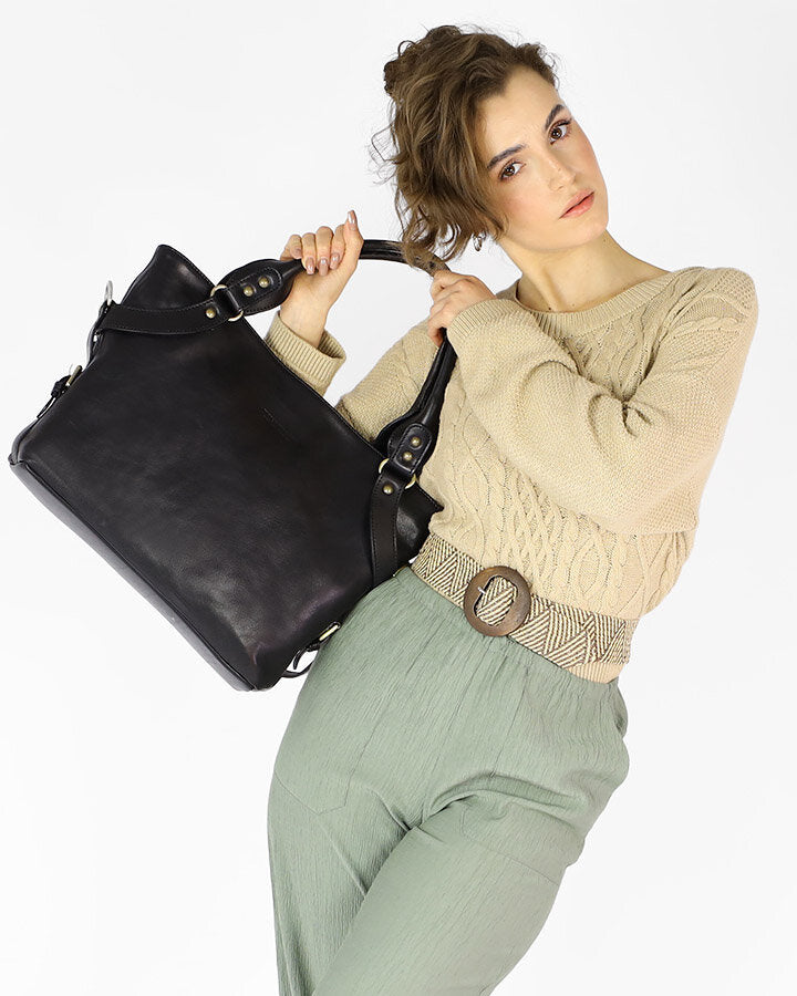 LONDON Damska biznesowa torba na ramię z włoskiej skóry.