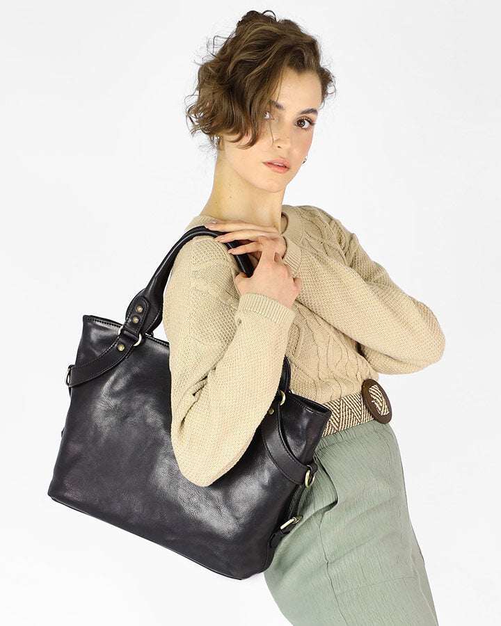 LONDON Damska biznesowa torba na ramię z włoskiej skóry.