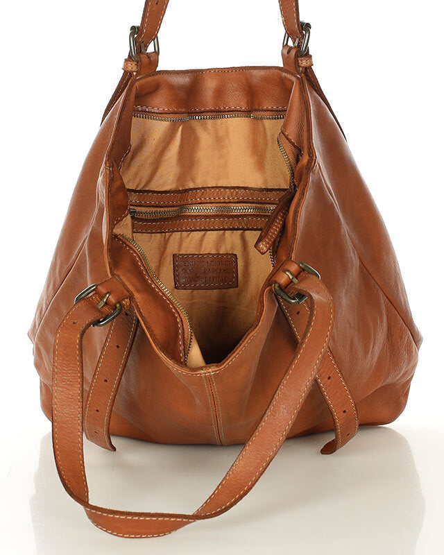 CANTATA klasyczna włoska torba Tote Bag z naturalnej skóry z regulowanymi uchwytami